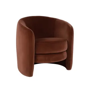 Kennedy Tenner Occasional Chair - Cognac Velvet by GlobeWest, a Chairs for sale on Style Sourcebook
