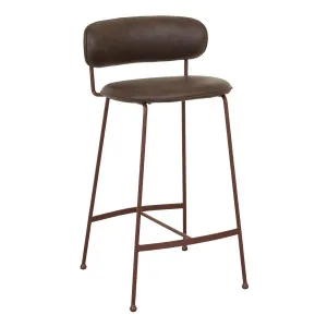 Piccolo Barstool - Vintage Matt Dark Brown PU - Matt Syrah by GlobeWest, a Bar Stools for sale on Style Sourcebook