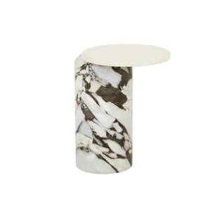 Pablo Marble Side Table - Matt Ocean Marble - Shell by GlobeWest, a Side Table for sale on Style Sourcebook