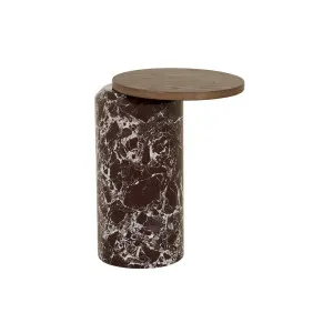 Pablo Marble Side Table - Matt Rouge Marble - Smoked Ash by GlobeWest, a Side Table for sale on Style Sourcebook