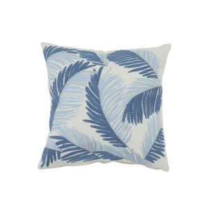 Muse Bermuda Leaf Embroidered Cushion Blue by Muse, a Cushions, Decorative Pillows for sale on Style Sourcebook