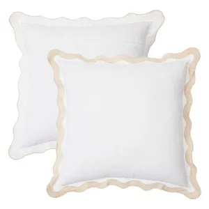 Habitat Maya Scalloped Large Square Cushion White/Natural by Habitat, a Cushions, Decorative Pillows for sale on Style Sourcebook
