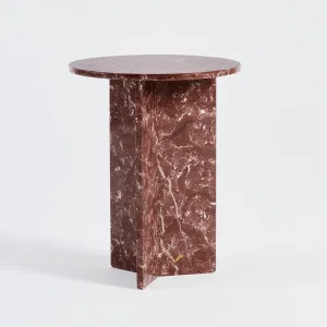 Muse James Marble Side Table Burgundy by Muse, a Side Table for sale on Style Sourcebook