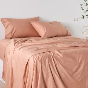 Habitat Vintage 250Tc Washed Cotton Sheet Set Clay by Habitat, a Sheets for sale on Style Sourcebook