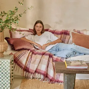 Habitat Lexi Check Extra Large Throw Berry by Habitat, a Throws for sale on Style Sourcebook