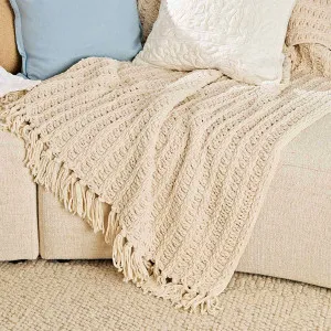 Habitat Sofia Chenille Chunky Knit Throw Natural by Habitat, a Throws for sale on Style Sourcebook