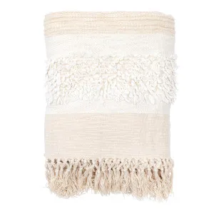Muse Daliah Cotton Tufted Throw White/Natural by Muse, a Throws for sale on Style Sourcebook