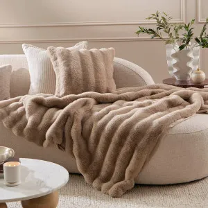 Muse Como Faux Fur Extra Large Throw Natural by Muse, a Throws for sale on Style Sourcebook