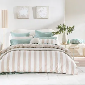 Habitat Washed Linen Cotton Stripe Quilt Cover Set Natural by Habitat, a Quilt Covers for sale on Style Sourcebook