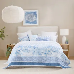 Habitat Shima Palm Coverlet Light Blue by Habitat, a Quilts & Bedspreads for sale on Style Sourcebook
