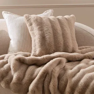 Muse Como Faux Fur Cushion Natural by Muse, a Cushions, Decorative Pillows for sale on Style Sourcebook