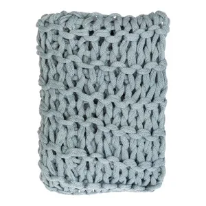 Muse Luna Chunky Knit Throw Light Blue by Muse, a Throws for sale on Style Sourcebook
