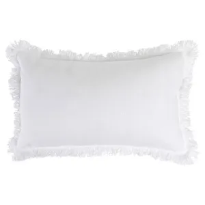 Muse Sahara Linen Fringed Oblong Cushion White by Muse, a Cushions, Decorative Pillows for sale on Style Sourcebook