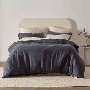 Muse Washed Linen Quilt Cover Set Charcoal by Muse, a Quilt Covers for sale on Style Sourcebook