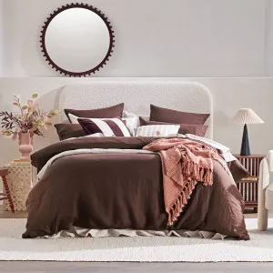 Muse Washed Linen Brown Quilt Cover Set Chocolate by Muse, a Quilt Covers for sale on Style Sourcebook