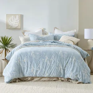 Muse Amane Palm Quilt Cover Set Light Blue by Muse, a Quilt Covers for sale on Style Sourcebook