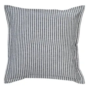 Muse Sahara Linen Striped Square Feather Cushion Charcoal by Muse, a Cushions, Decorative Pillows for sale on Style Sourcebook