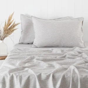 Habitat Striped Linen Cotton Sheet Set Charcoal by Habitat, a Sheets for sale on Style Sourcebook