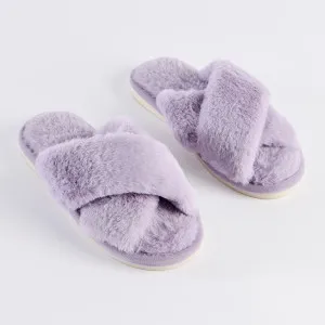 Habitat Victoria Faux Fur Slippers Lilac by Habitat, a Bathroom Accessories for sale on Style Sourcebook