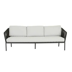 Montroi Rope 3 Seater Sofa - Iron Stone - Silver Mist by GlobeWest, a Outdoor Furniture for sale on Style Sourcebook