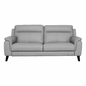 Forbes 3 Seater Fixed Sofa in Leather Pewter by OZ Design, a Sofas for sale on Style Sourcebook