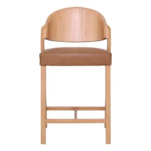 Ridley Bar Chair in Urbane Leather Light Brown / Clear by OZ Design, a Bar Stools for sale on Style Sourcebook