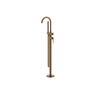 Manhattan Floor Bath Mixer With Shower Brushed Copper by Haus25, a Bathroom Taps & Mixers for sale on Style Sourcebook