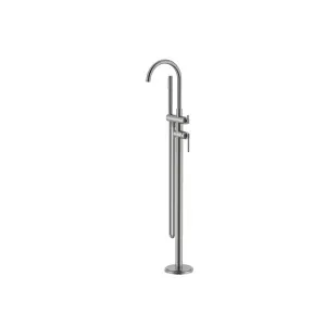 Manhattan Floor Bath Mixer With Shower Brushed Nickel by Haus25, a Bathroom Taps & Mixers for sale on Style Sourcebook