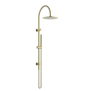 Manhattan Gooesneck Twin Shower Brushed Gold by Haus25, a Laundry Taps for sale on Style Sourcebook