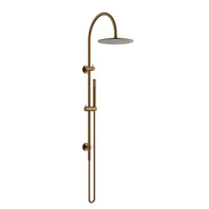 Manhattan Gooesneck Twin Shower Brushed Copper by Haus25, a Laundry Taps for sale on Style Sourcebook