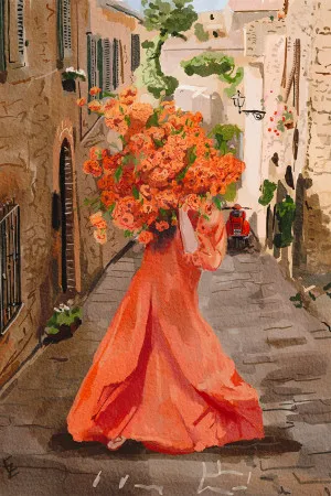 Lady In Orange by Gioia Wall Art, a Prints for sale on Style Sourcebook