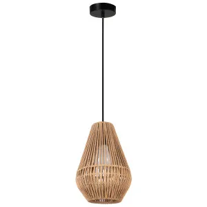 Domus Carter Woven Paper Rope Teardrop Small Pendant - Natural by Domus, a Lighting for sale on Style Sourcebook