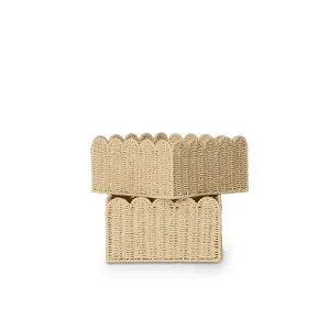 Scalloped Half Cube Baskets - Set of Two - Natural - Mocka by Mocka., a Baskets & Boxes for sale on Style Sourcebook