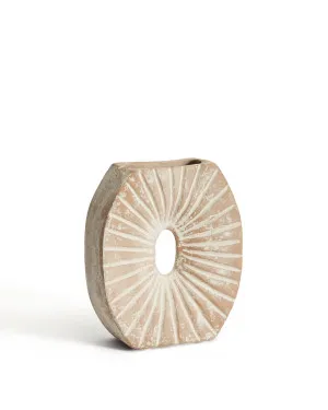 Valura vase in pink and beige papier-mâché 21 cm by null, a Vases & Jars for sale on Style Sourcebook