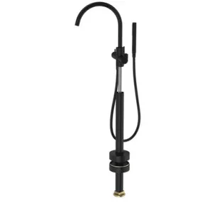 Liano II Freestanding Bath Filler With Hand Shower | Made From Brass In Matte Black By Caroma by Caroma, a Bathroom Taps & Mixers for sale on Style Sourcebook
