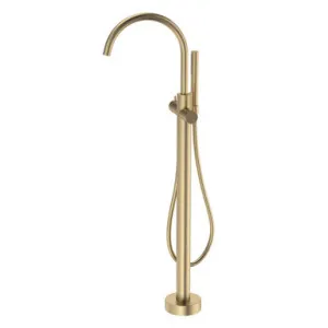 Liano II Freestanding Bath Filler With Hand Shower (Complete Kit) Brushed | Made From Brass/Brushed Brass By Caroma by Caroma, a Bathroom Taps & Mixers for sale on Style Sourcebook