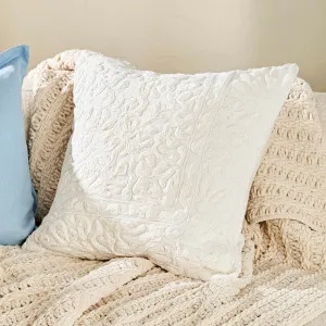 Muse Belize Embroidered Chenille Feather Cushion Ivory by Muse, a Cushions, Decorative Pillows for sale on Style Sourcebook