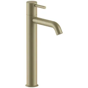 Fantini Nostromo Pin Lever Tall Basin Mixer - Matte British Gold PVD 50P6E806WFZ by Fantini, a Kitchen Taps & Mixers for sale on Style Sourcebook