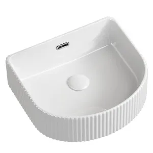 BT Arial Arch Fluted Vessel Basin NTH Gloss White 450x350 by BEAUMONTS, a Basins for sale on Style Sourcebook