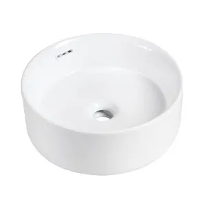 BT Arial Round Vessel Basin NTH Gloss White with Overflow 360 by BEAUMONTS, a Basins for sale on Style Sourcebook