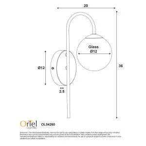 Oriel Lighting Noxe Curved Top LED Wall Light with Opal Glass Shade - Satin Brass by Oriel Lighting, a Wall Lighting for sale on Style Sourcebook