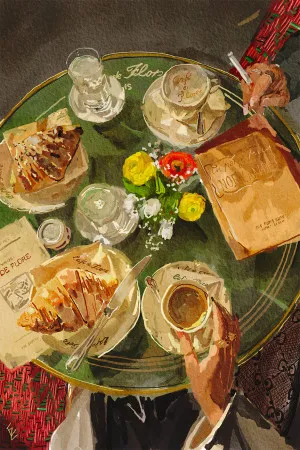 Croissant At Caffe de Flore by Gioia Wall Art, a Prints for sale on Style Sourcebook