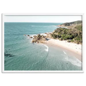 The Pass Byron Bay Aerial - Art Print by Print and Proper, a Prints for sale on Style Sourcebook