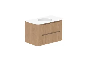 Thea 900 Wall Hung Centre Bowl, Wall Hung, Boston Oak, Matte Ceramic by ADP, a Vanities for sale on Style Sourcebook