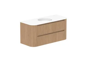 Thea 1200 Wall Hung Centre Bowl, Wall Hung, Boston Oak, Matte Ceramic by ADP, a Vanities for sale on Style Sourcebook