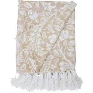 Floral Cotton Throw blanket artichoke by La Vida Trading, a Throws for sale on Style Sourcebook