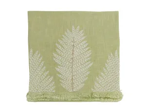 Laguna Embroidered Linen Table Runner Sage & Natural 180X35CM by Robert Mark, a Table Cloths & Runners for sale on Style Sourcebook