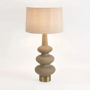 Linden Sandstone Table Lamp & Linen Shade by Florabelle Living, a Lamps for sale on Style Sourcebook
