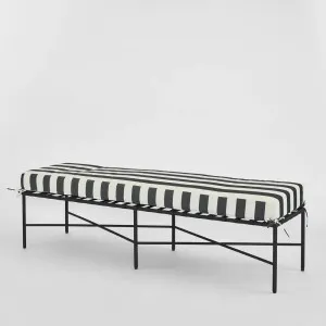 Sheffield Bench Outdoor Iron B/W Stripe Cushion by Florabelle Living, a Outdoor Benches for sale on Style Sourcebook