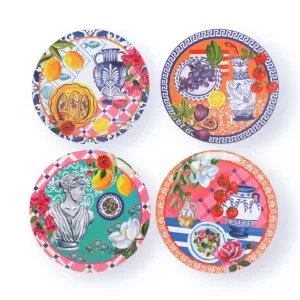 Set of 4 Melamine Mediterranean Summer Plates by La La Land, a Plates for sale on Style Sourcebook